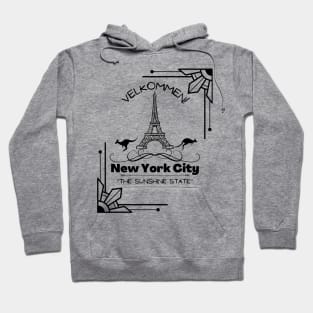 Confusing Vacation - New York Eiffel Tower Funny Hoodie